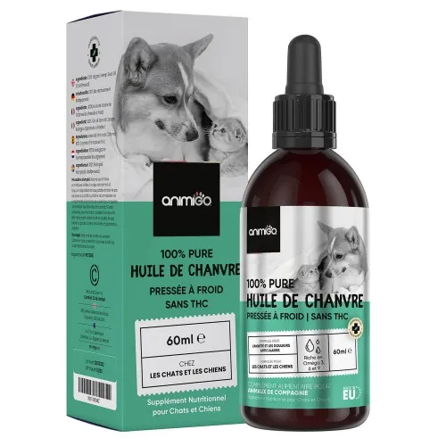Meilleurs prix pour Huile de Chanvre Bio Chiens et Chats 60000mg pour le stress, articulations et pelage