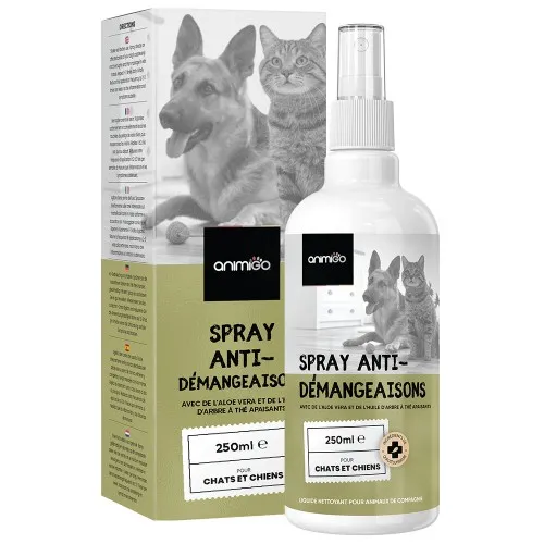 Comparer les prix de Spray anti démangeaisons pour Chiens et Chats - 250 ml - Protège et soulage des démangeaisons