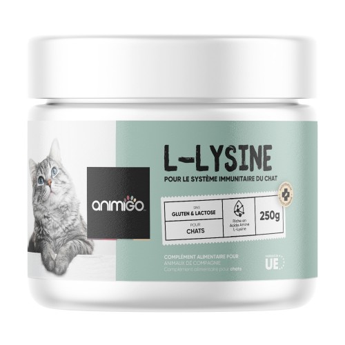 Meilleurs prix pour L-Lysine en poudre pour Chats - 250 g - Soutient les défenses naturelles du chat